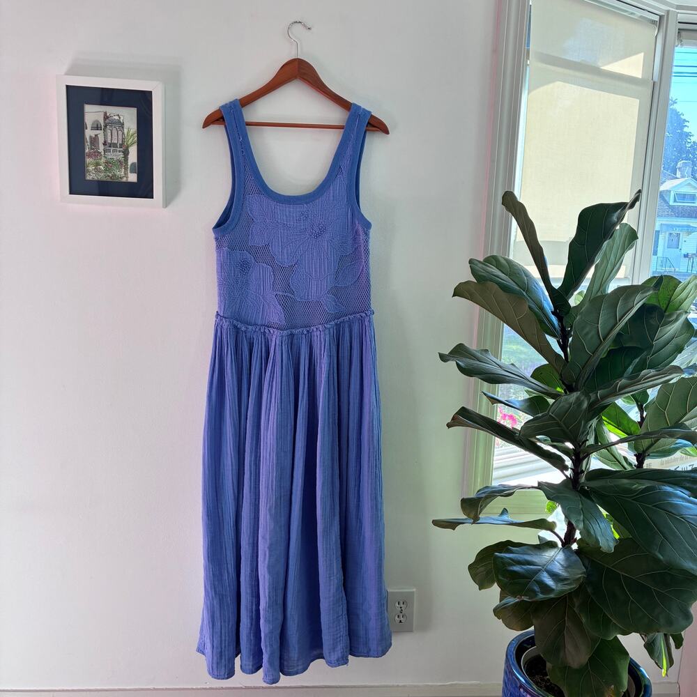 Free People Pearl Flowy Maxi Mesh Dress Small Boho Cottagecore- NWOT - Picture 8 of 16